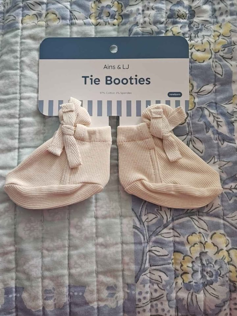 Ains & LJ Tie Booties - Newborn Baby One-Piece Accessory